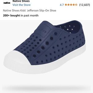 Native Shoes Kids' Jefferson Slip-On Shoe - Navy Blue